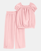 Conjunto de dos piezas con camiseta y pantalón con cintura elástica