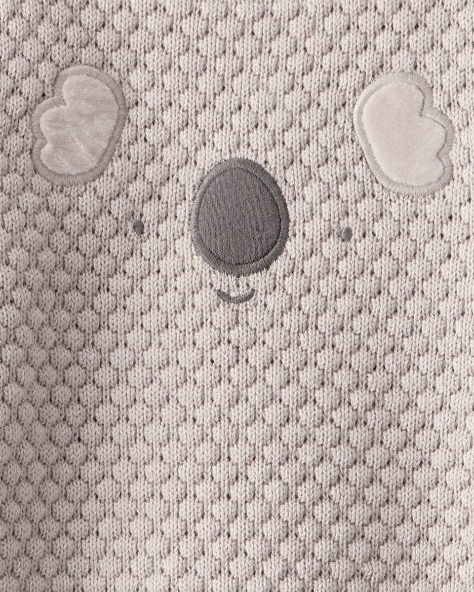 Conjunto de dos piezas con cardigán de sherpa con koala y pantalón