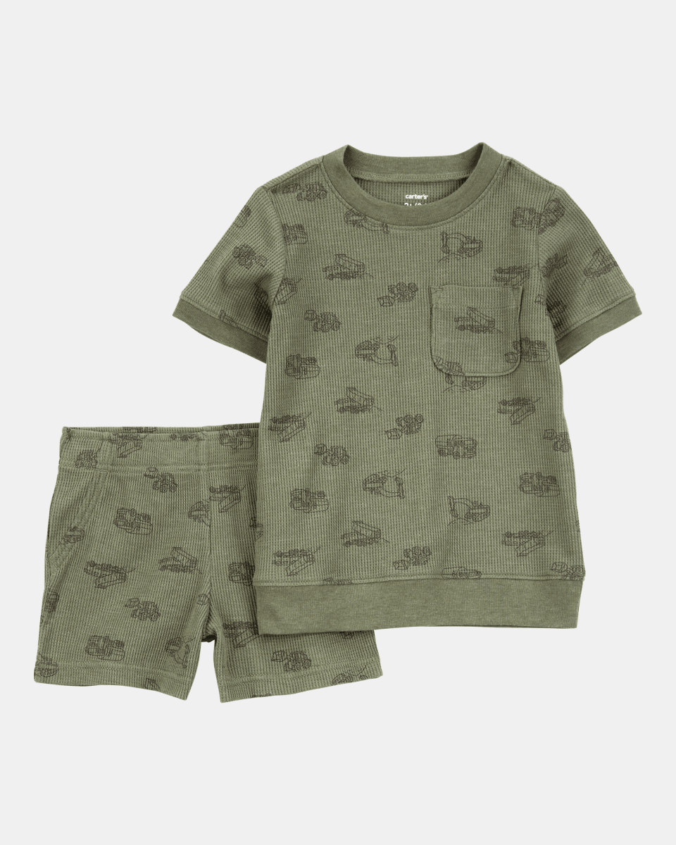Conjunto de dos piezas con estampado de construcción