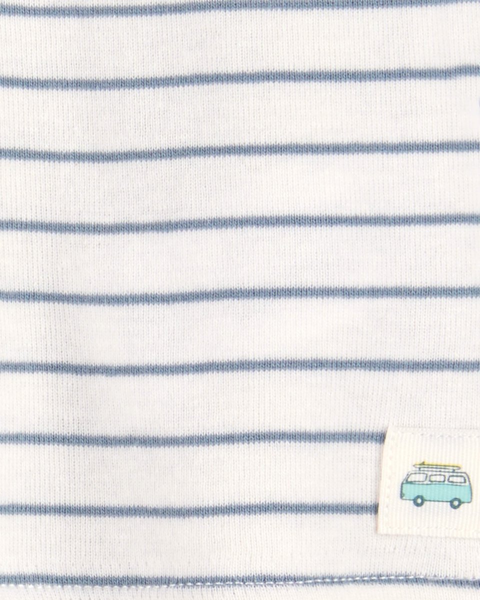 Conjunto de dos piezas de algodón, pantalón y camiseta, diseño a rayas