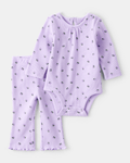 Conjunto do piezas body y pantalón con estampado de frutas