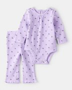 Conjunto do piezas body y pantalón con estampado de frutas
