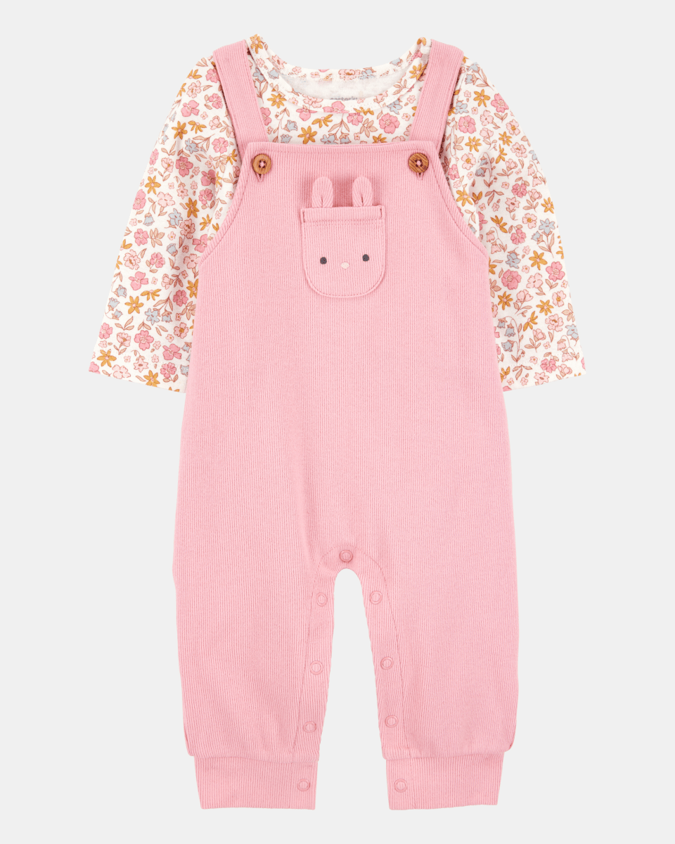 Conjunto dos piezas algodón peto y camiseta diseño conejita