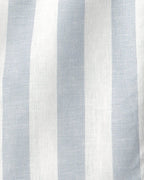 Conjunto dos piezas blusa sin mangas y pantalón de lino, diseño a rayas celeste