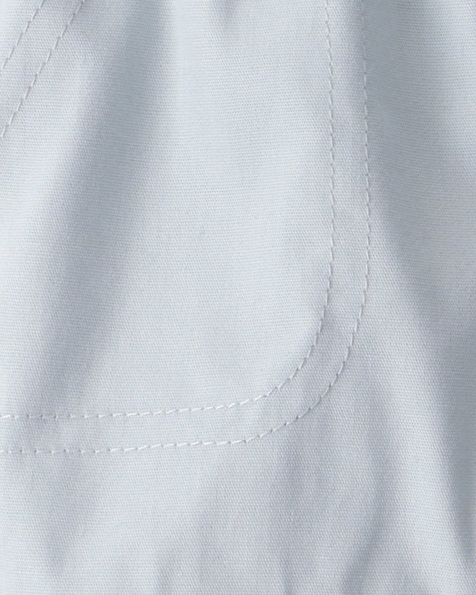 Conjunto dos piezas camisa de lino y pantalón corto de algodón, diseño a rayas azul