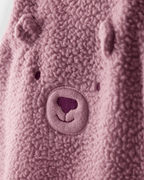 Conjunto dos piezas peto de felpa con oso y camiseta morado
