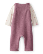 Conjunto dos piezas peto de felpa con oso y camiseta morado