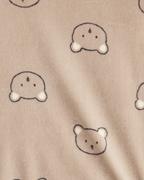 Conjunto dos piezas sudadera de felpa con osos y pantalón marrón
