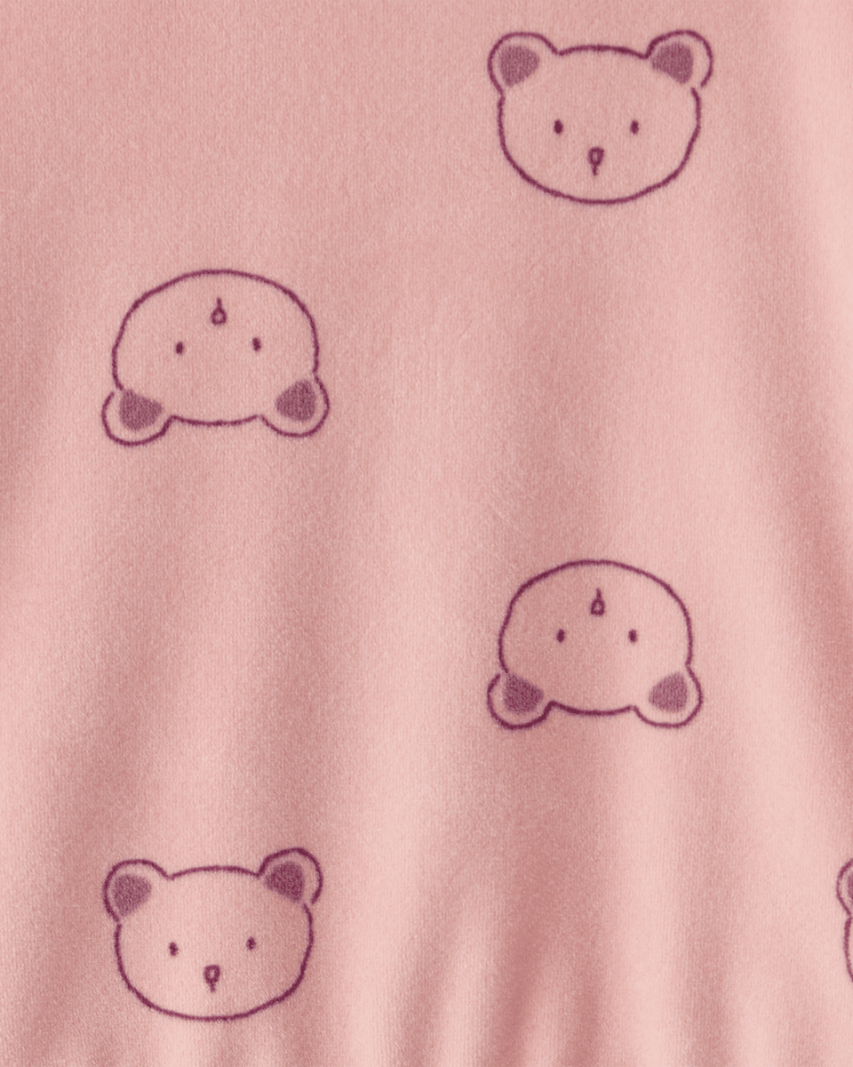 Conjunto dos piezas sudadera de felpa con osos y pantalón rosa