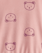Conjunto dos piezas sudadera de felpa con osos y pantalón rosa