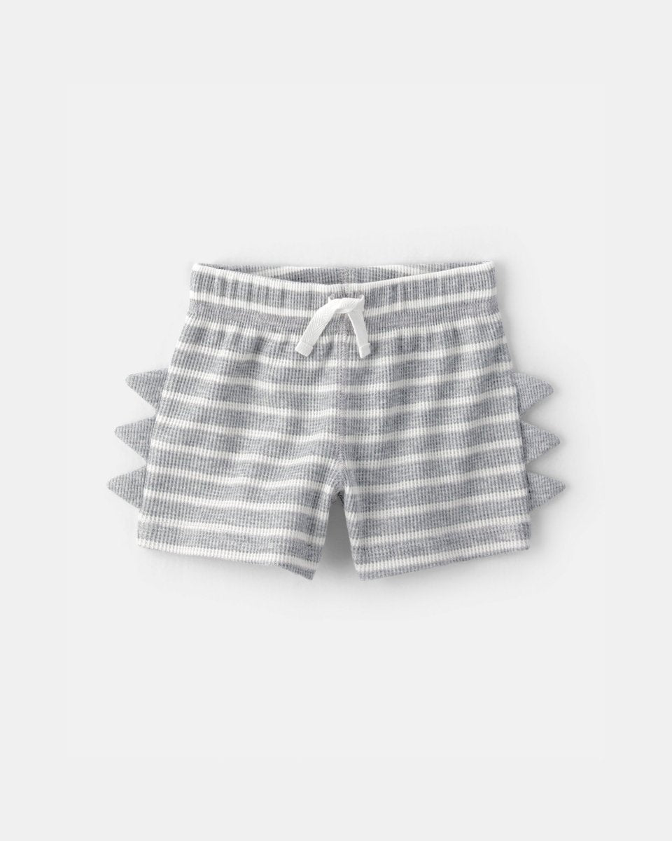 Conjunto dos piezas transpirable body y pantalón corto a rayas, diseño dinosaurio