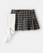 Conjunto falda con leotardos estampados