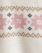 Conjunto sudadera estampado Fair Isle y pantalón marfil
