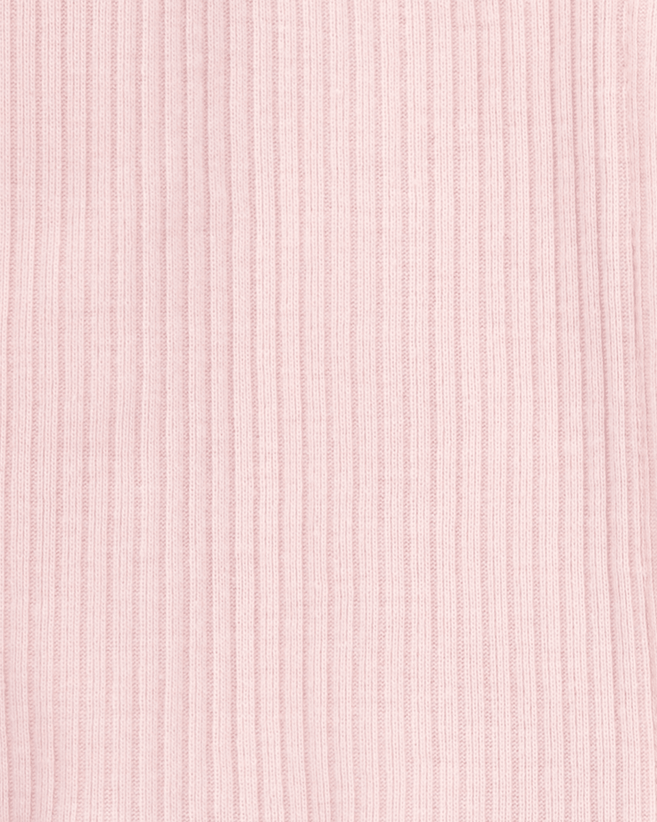 Conjunto tres piezas algodón pantalón y chaqueta punto canalés más body rosa