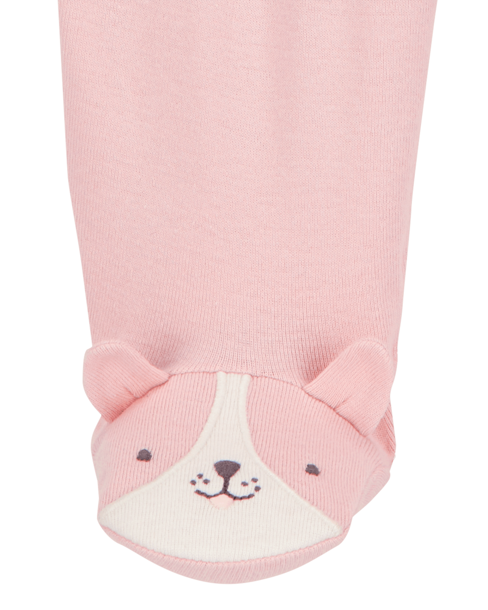 Conjunto tres piezas algodón pijama con pantalón y body diseño perro