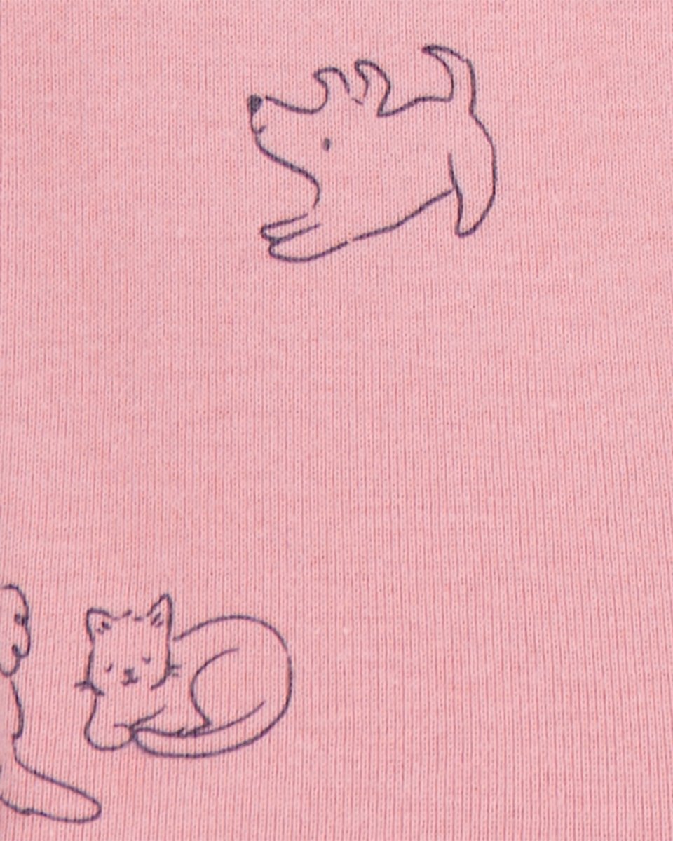 Conjunto tres piezas algodón pijama con pantalón y body diseño perro