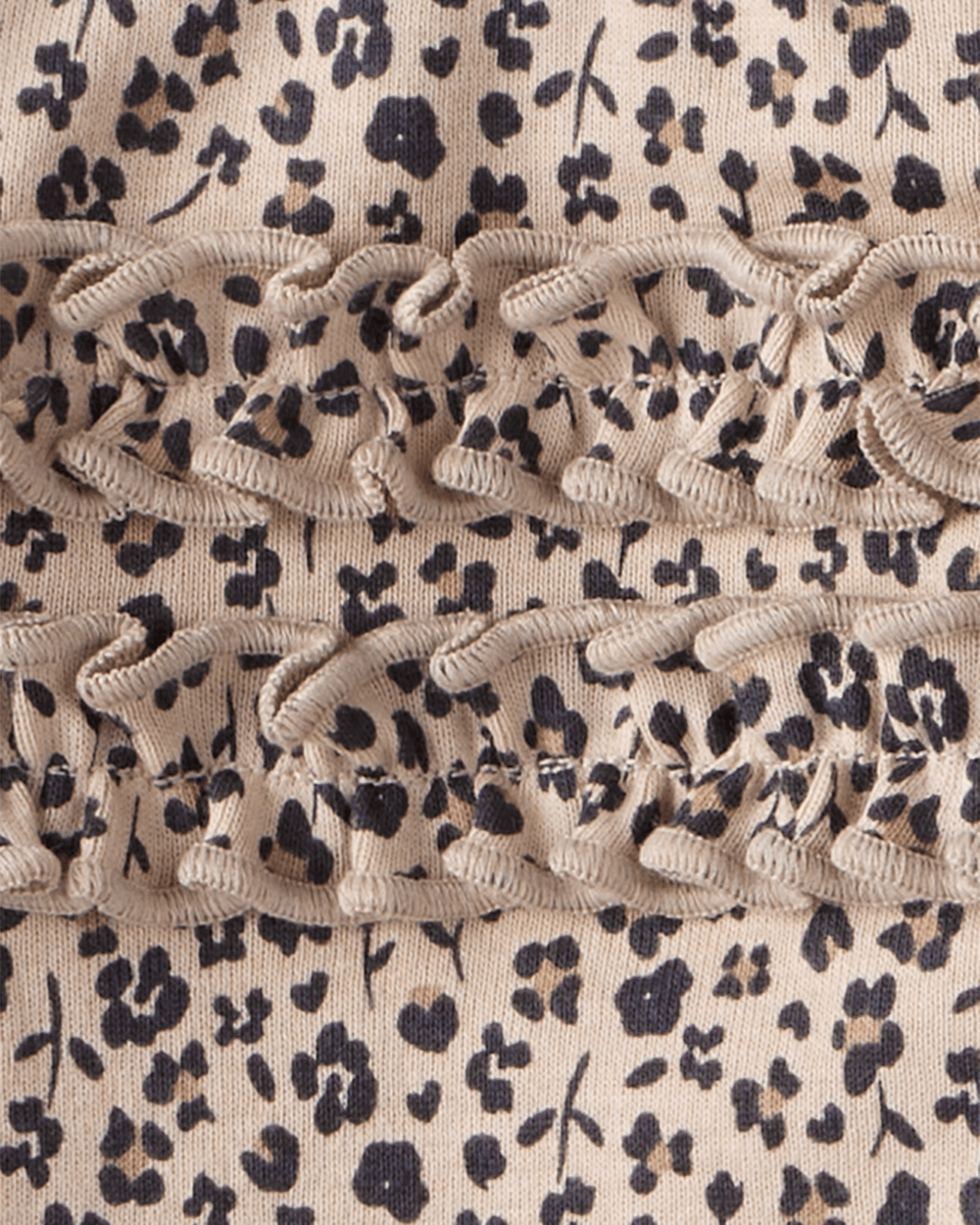 Conjunto tres piezas bodies manga larga y pantalón estampado leopardo