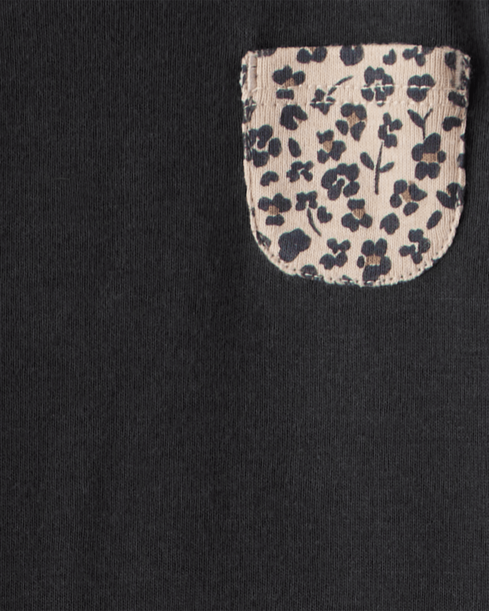 Conjunto tres piezas bodies manga larga y pantalón estampado leopardo
