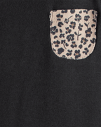 Conjunto tres piezas bodies manga larga y pantalón estampado leopardo