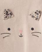 Conjunto tres piezas bodies manga larga y pantalón estampado leopardo