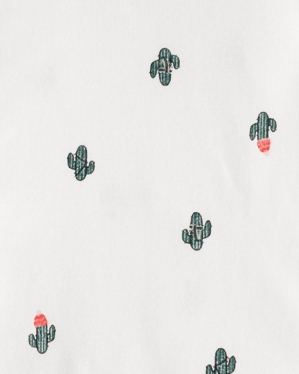 Conjunto tres piezas chaqueta de forro polar con cactus, body y pantalón