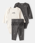Conjunto tres piezas con dos bodies floral y pantalón