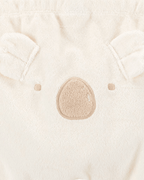 Conjunto tres piezas de chaqueta, pantalón y body corto, diseño koala