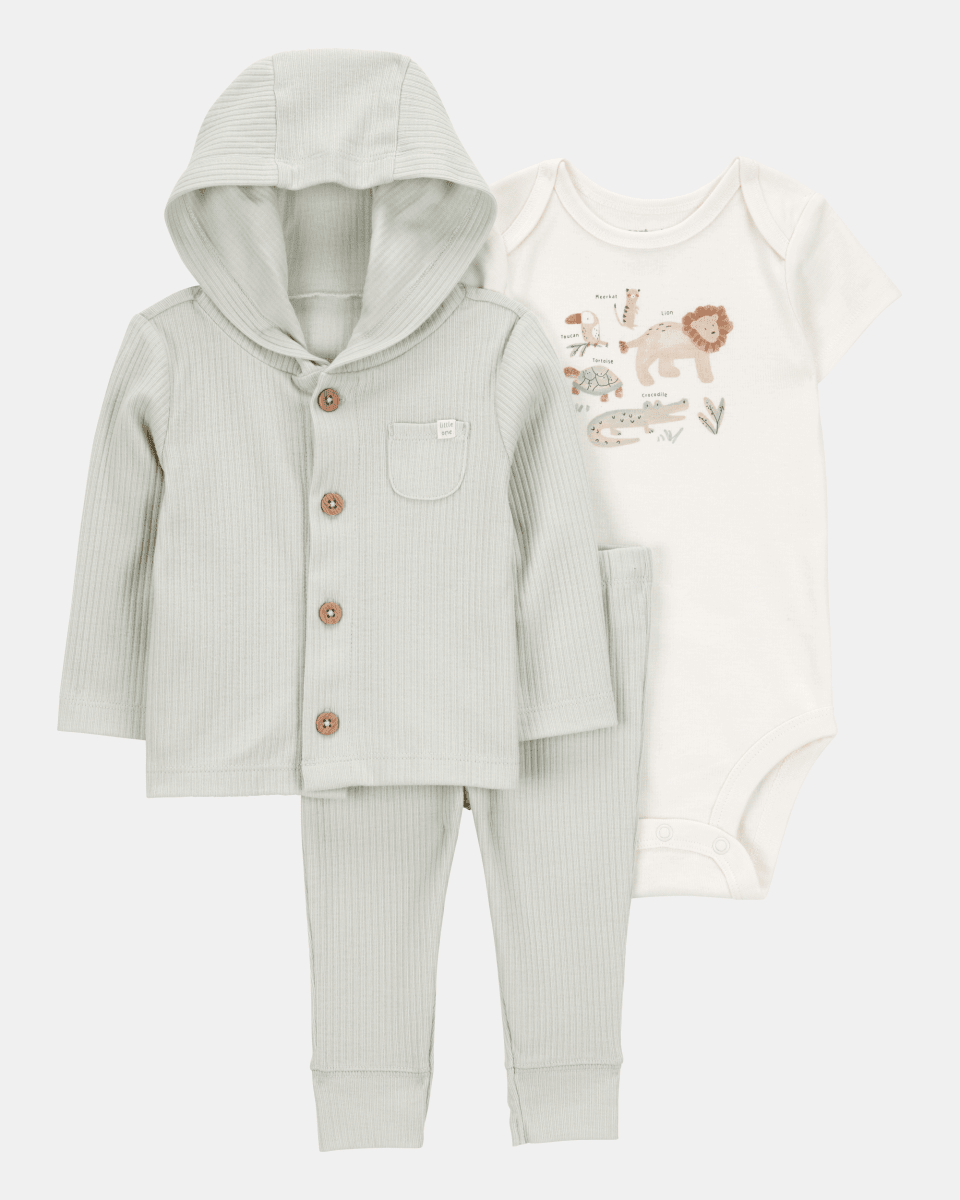 Conjunto tres piezas pantalón body y chaqueta diseño león