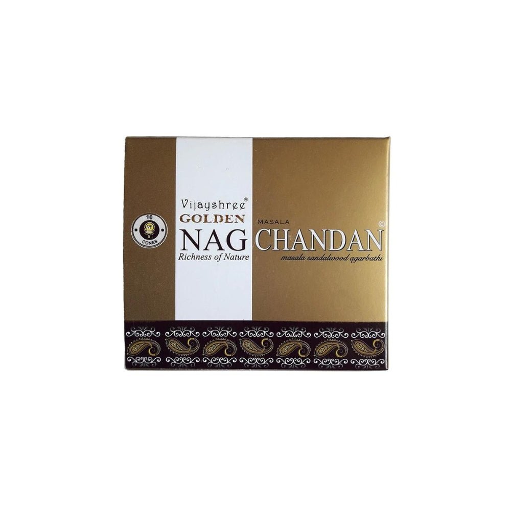 Conos de Incienso Golden Nag Chandan Sándalo 10 unidades Vijayshree
