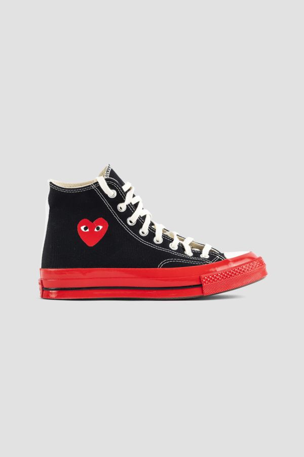 Comme Des GarçOns Play Red Sole High-Top High-Top Sneaker — Black