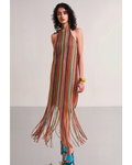 Halter Neck Fringe Knit Dress By KYNAH, Luxury Indian Fashion & Bridal Wear