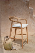 Emma Tight Woven Rattan Teak Counter Stool