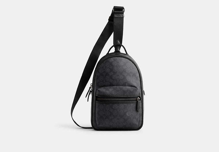 COACH® Men's Mochila Charter En Lona De Firma en Gris | Pvc