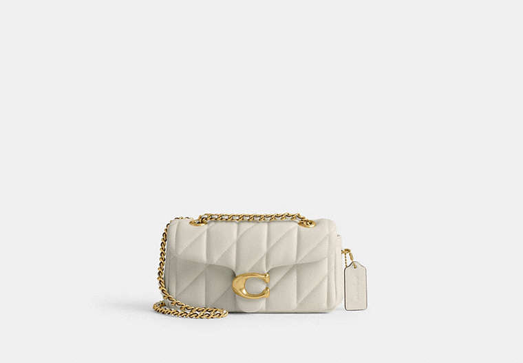 COACH® Women's Bolso de hombro Tabby 20 con acolchado en Blanco | Cuir