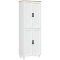 Freestanding Kitchen Cupboard, 4-Door Storage Cabinet with Adjustable Shelves, Modern Kitchen Pantry for Dining Room, 170cm, White Embossed Wood Grain