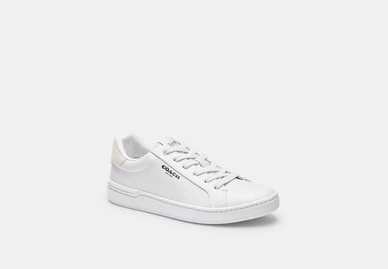 COACH® Women's Zapatilla deportiva con pinza y lengüeta baja en Blanco, Talla 11 | Cuir