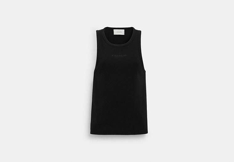 COACH® Women's Camiseta sin mangas en Negro, Talla Mediano