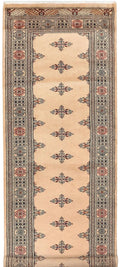 Cream Javarak Wool Hand Knotted Area Rug Runner