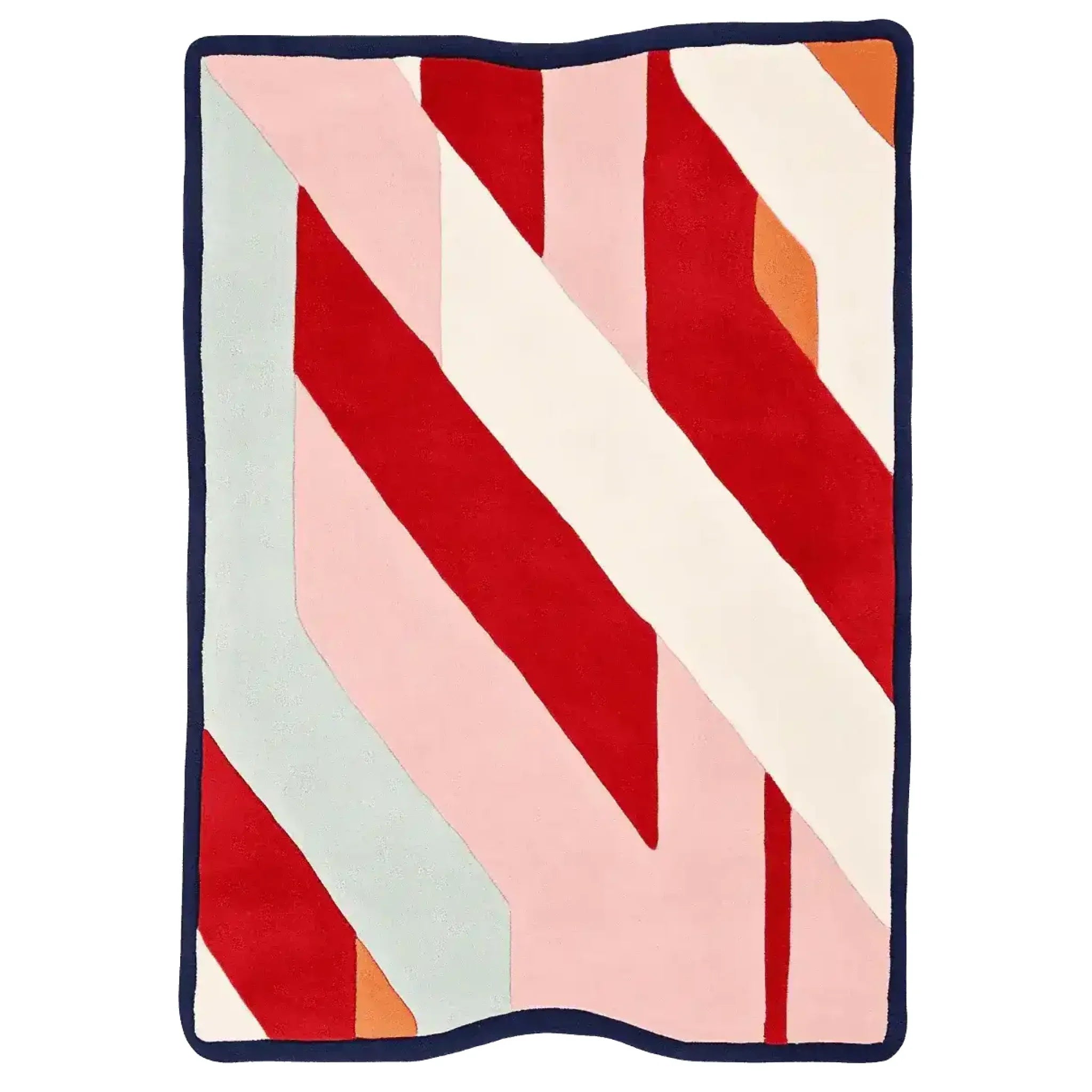 Crimson Candy Stripes Hand Tufted Rugs