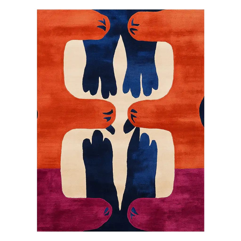 Crimson Claw Convergence Hand Tufted Wool Rug