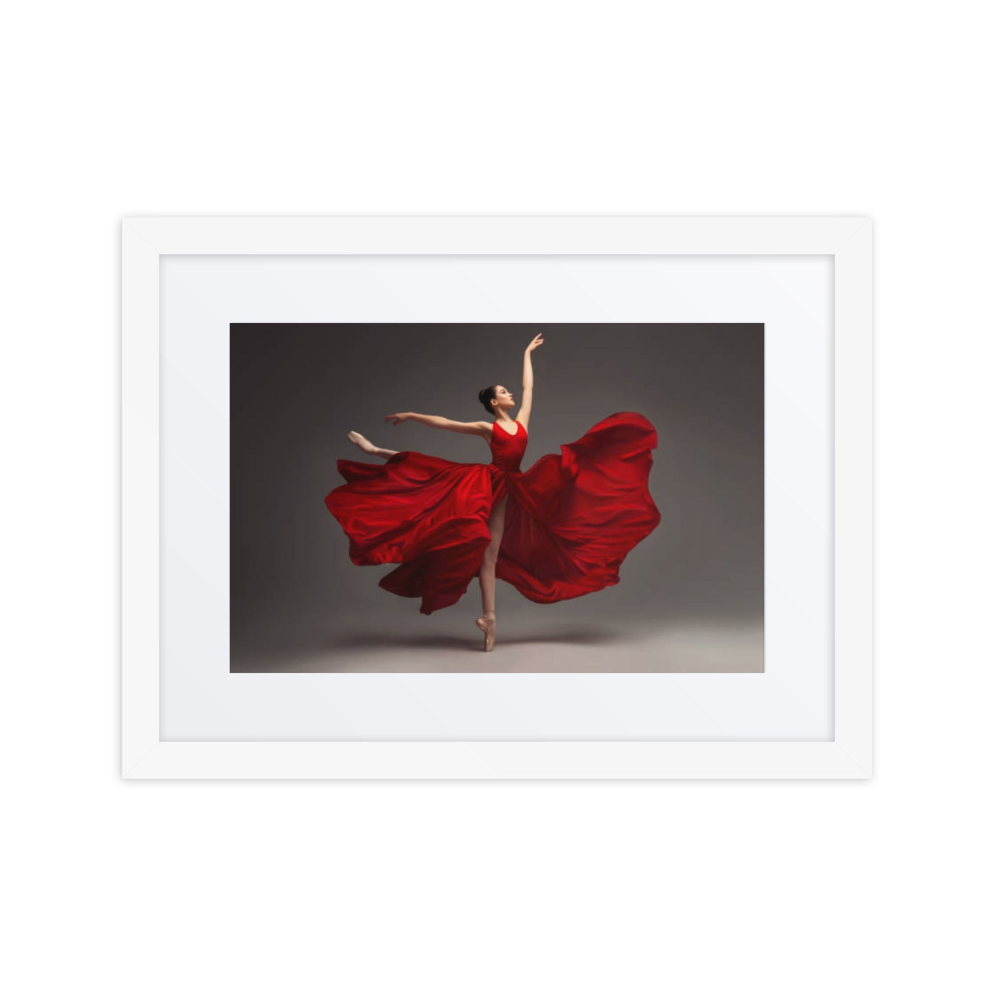 Crimson Elegance | Dance-Art Framed Poster #54 (17.5" H x 21.5" W)