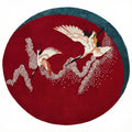 Crimson Flight Hand Tufted Round Rug