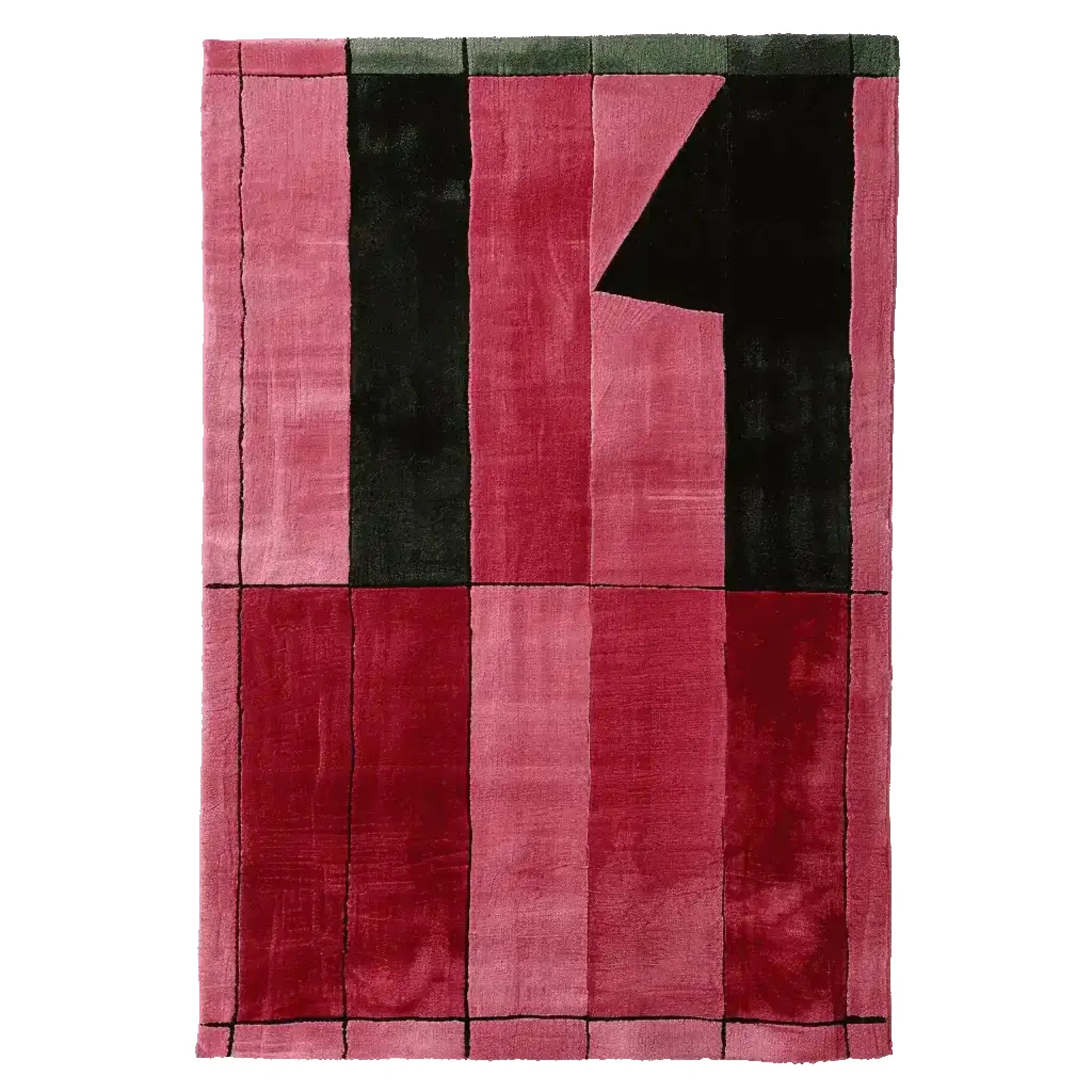 Crimson Grid Fold Hand Tufted Rug
