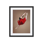 Crimson Leap | Dance-Art Framed Poster #79 (25.5" H x 21.5" W)