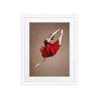 Crimson Leap | Dance-Art Framed Poster #79 (25.5" H x 21.5" W)
