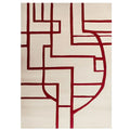 Crimson Path Grid Hand Tufted Rug