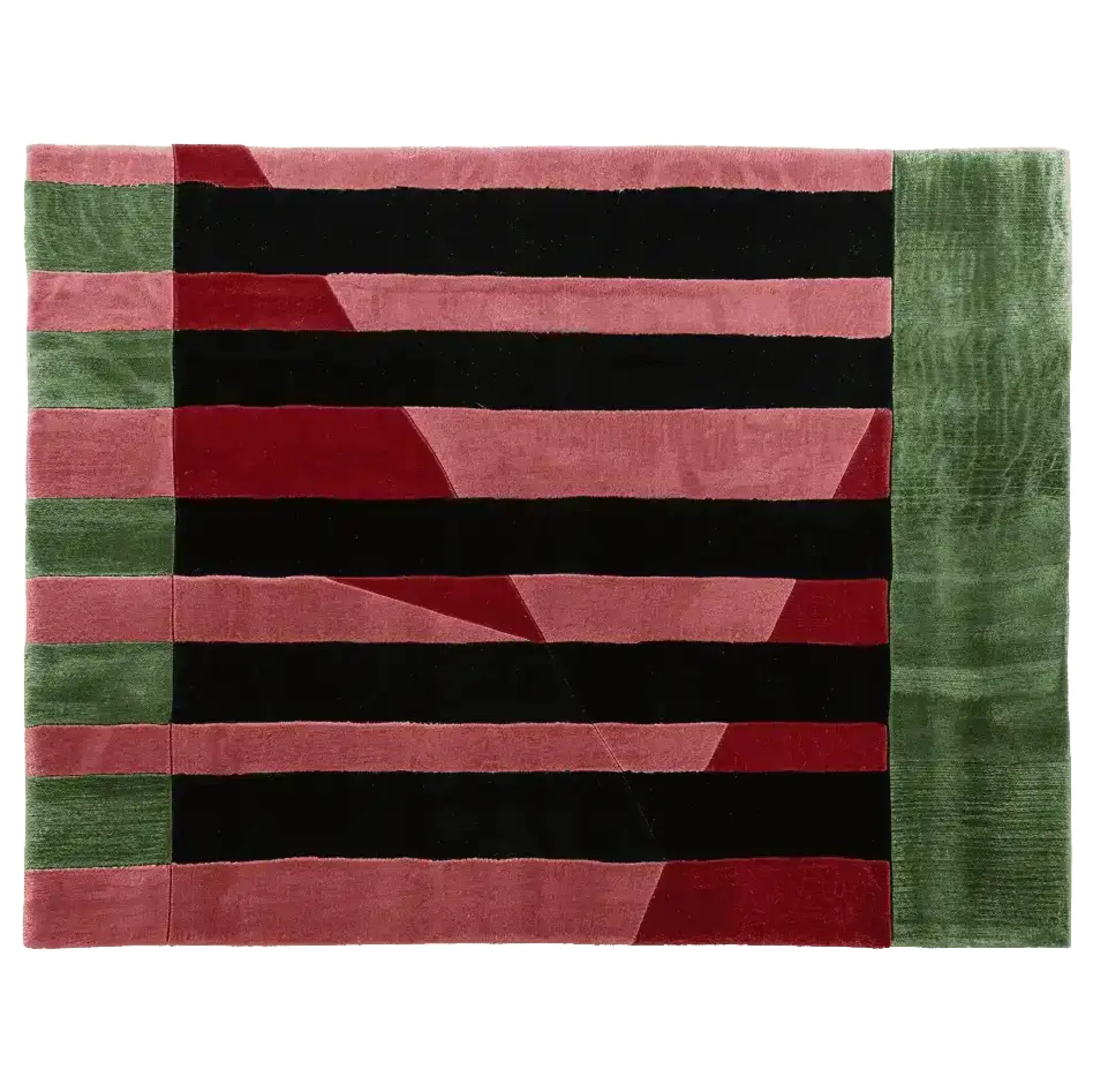 Crimson Shadow Columns Hand Tufted Rug
