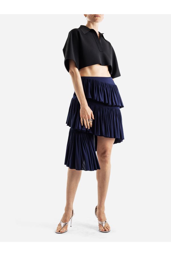 Maison AlaïA Cropped Neoprene Polo — Black
