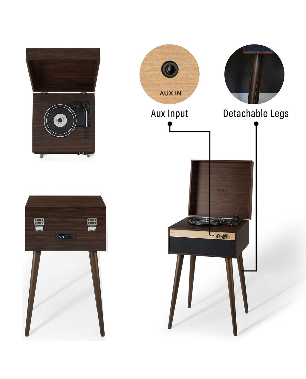 Crosley - Tocadiscos Crosley Jasper - Nogal