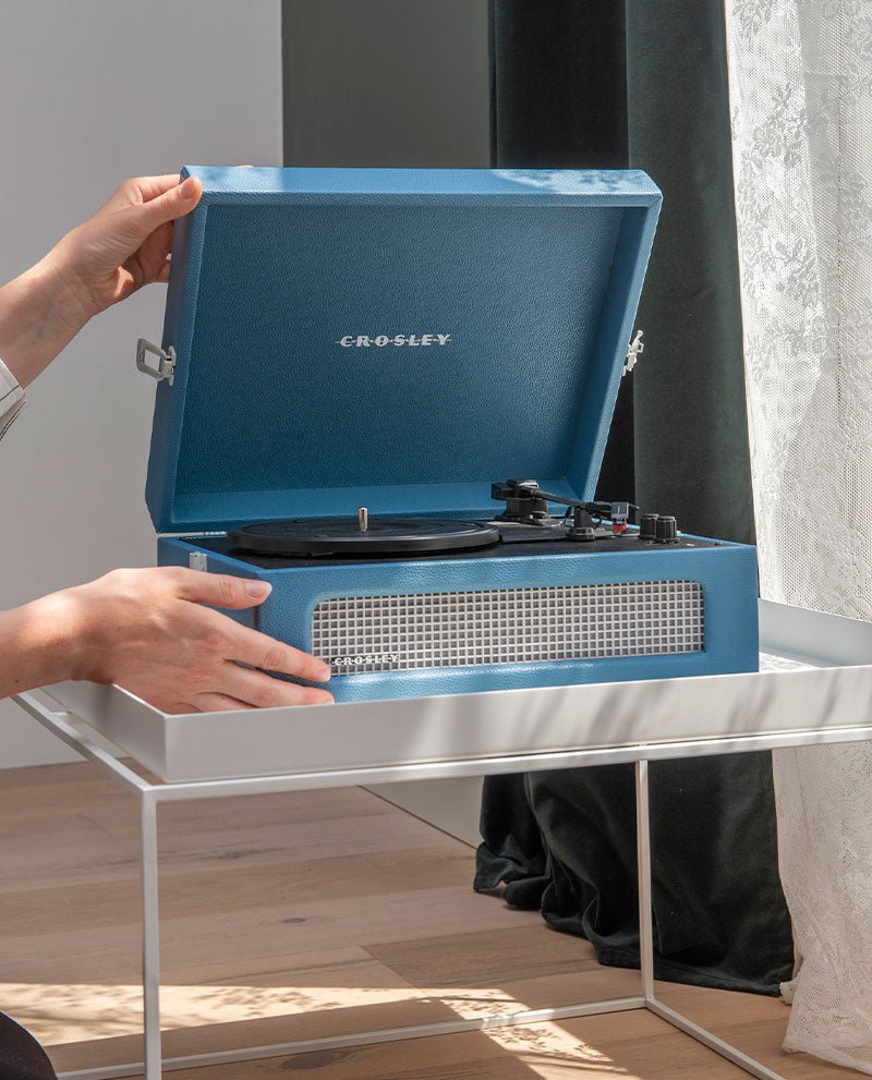 Crosley - Tocadiscos Crosley Voyager Bluetooth Doble - Azul lavado